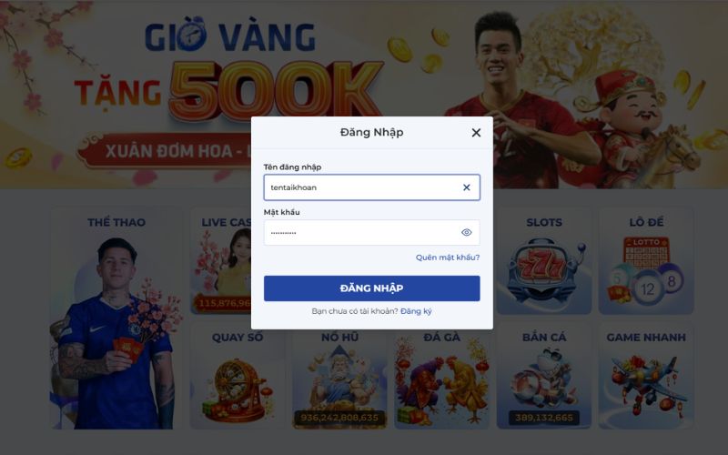 Đăng nhập tài khoản nhà cái bảo mật cao